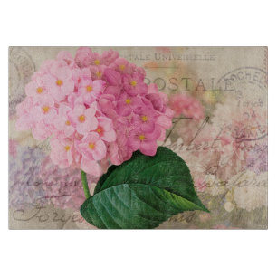 Redoute Pink Hydrangea Blume Glasschneidebrett Schneidebrett