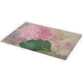 Redoute Pink Hydrangea Blume Glasschneidebrett Schneidebrett (Ecke)