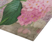 Redoute Pink Hydrangea Blume Glasschneidebrett Schneidebrett (Ecke)