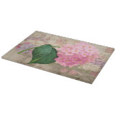 Redoute Pink Hydrangea Blume Glasschneidebrett Schneidebrett (Ecke)