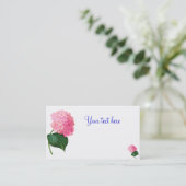 Redoute Pink Hydrangea Business Cards Visitenkarte (Stehend Vorderseite)