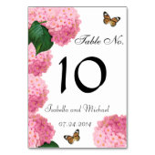 Redoute Pink Hydrangea Custom Tablecard Tischnummer (Rückseite)