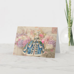 Redoute Pink Hydrangea Greeting Card Karte