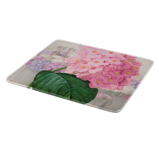 Redoute Pink Hydrangea Rectangle Cutting Board Schneidebrett (Ecke)