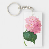 Redoute Pink Hydrangea Rectangle Schlüsselanhänger (Vorderseite)