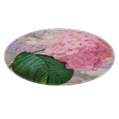 Redoute Pink Hydrangea Round Cutting Board Schneidebrett (Ecke)