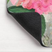 Redoute Pink Hydrangea Vintag Postcard Mousepad (Ecke)