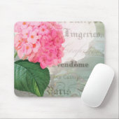 Redoute Pink Hydrangea Vintag Postcard Mousepad (Mit Mouse)