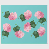 Redoute Pink Hydrangea Wrapping Paper Geschenkpapier (Flach)