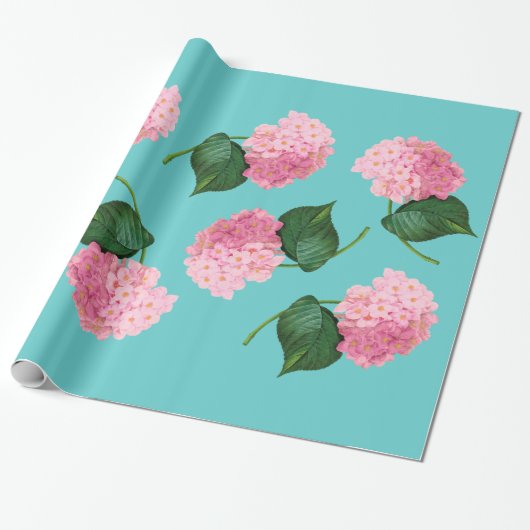 Redoute Pink Hydrangea Wrapping Paper Geschenkpapier (Ungerollt)