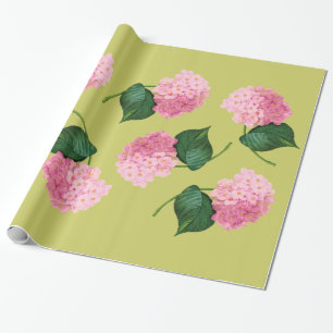 Redoute Pink Hydrangea Wrapping Paper Geschenkpapier