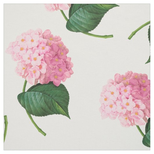 Redoute Pink Hydrangeas Combed Cotton Fabric Stoff (Muster)