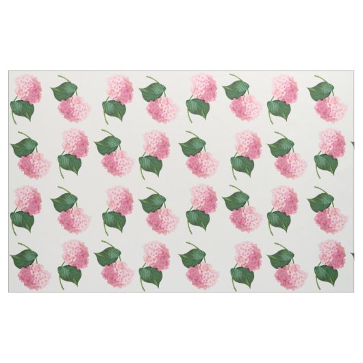 Redoute Pink Hydrangeas Combed Cotton Fabric Stoff (Yard (91,4 cm))