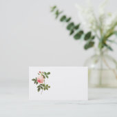 Redoute Pink Rose Business Card Visitenkarte (Stehend Vorderseite)