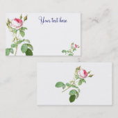 Redoute Pink Rose Business Cards Visitenkarte (Vorne/Hinten)