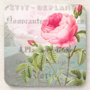 Redoute Pink Rose Französisch Akzente Untersetzer