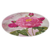 Redoute Pink Rose Round Cutting Board Schneidebrett (Ecke)