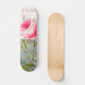 Redoute Pink Rose Skateboard (Vorderseite)