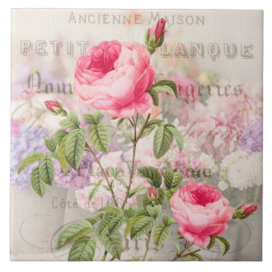 Redoute Pink Roses Keramik Tile Fliese