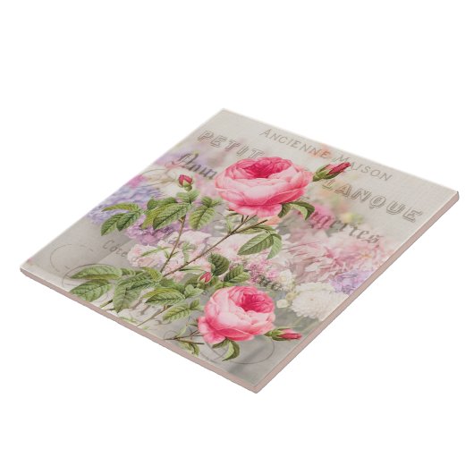 Redoute Pink Roses Keramik Tile Fliese (Seite)