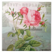 Redoute Pink Roses Keramik Tile Fliese (Vorderseite)