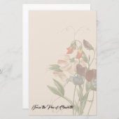 Redoute Platterbsen-Blumen-personalisiertes Briefpapier (Vorne/Hinten)
