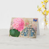 Redoute rosa Hydrangea-Gruß-Karte Karte (Gelbe Blume)