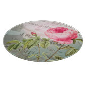 Redoute Rose Decorative Glaszuführung Schneidebrett (Ecke)