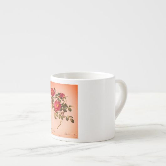 REDOUTIEREN FRANZÖSISCHE ROSE WASSERFARBE ESPRESSO ESPRESSOTASSE (Vorderseite Rechts)