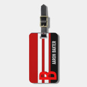 RedPersonalized Monogramm-Gewohnheits-Umbau Gepäckanhänger (Vorderseite vertikal)