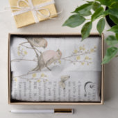 Redpoll Bird Yellow Blume Decoupage Seidenpapier (Geschenk)