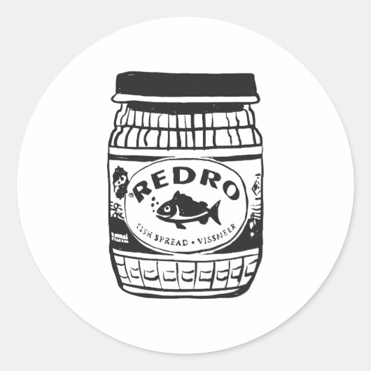 Redro Fish Paste Illustration Runder Aufkleber (Vorderseite)
