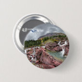Redrock Falls - Glacier National Park Button (Vorne & Hinten)