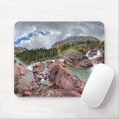 Redrock Falls - Glacier National Park Mousepad (Mit Mouse)