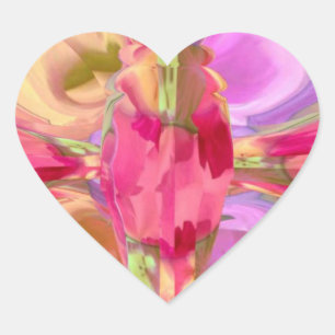 REDROSE Petal Crystal Design Herz-Aufkleber