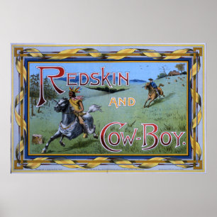 Redskin und Cowboy-Spiel 1897 Poster