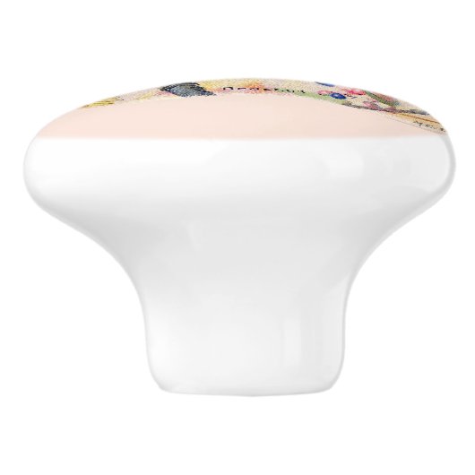 Redstart-Vogel Keramikknauf (Seitenansicht)