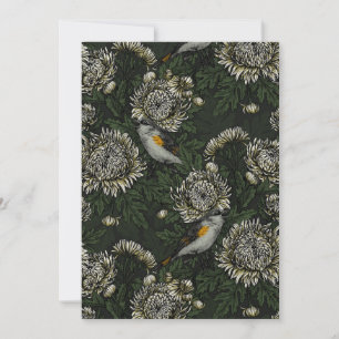 Redstarts in den Chrysanthemen in grün und weiß