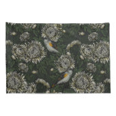 Redstarts in den Chrysanthemen in grün und weiß Kissenbezug (Rückseite-Rechts)