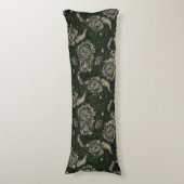 Redstarts in den Chrysanthemen in grün und weiß Seitenschläferkissen (Vorderseite Vertikal)