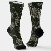 Redstarts in the chrysanthemums in green and white socken (Gewinkelt)