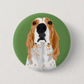 Redtick Coonhound-Kopfknopf Button (Vorderseite)