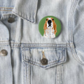 Redtick Coonhound-Kopfknopf Button (Beispiel)