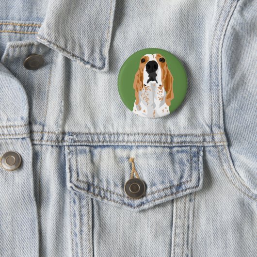 Redtick Coonhound-Kopfknopf Button (Beispiel)