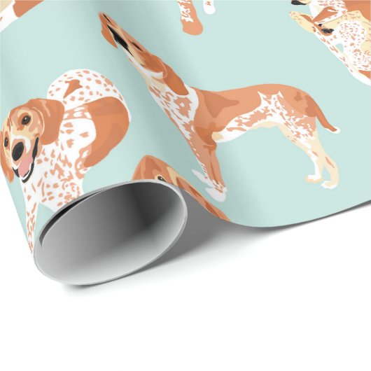 Redtick Coonhound-Packpapier Geschenkpapier (Rolleneckpunkt)