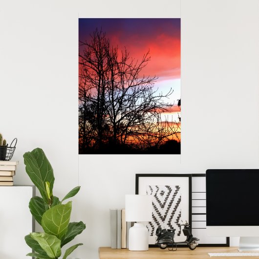 RedTones Skies Print Poster (Heimbüro)