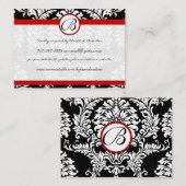 RedTrim Black Damask Response-Website-Karten Begleitkarte (Vorne/Hinten)