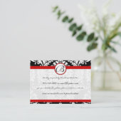 RedTrim Black Damask Response-Website-Karten Begleitkarte (Stehend Vorderseite)