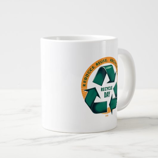 Reduce Reuse Recycle Eco Tee Jumbo-Tasse (Vorderseite Rechts)