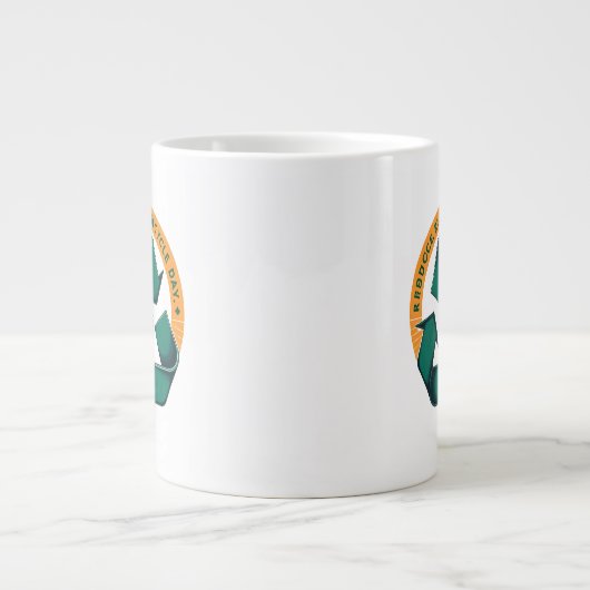 Reduce Reuse Recycle Eco Tee Jumbo-Tasse (Vorderseite)